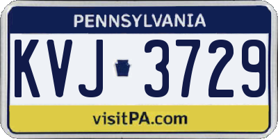 PA license plate KVJ3729