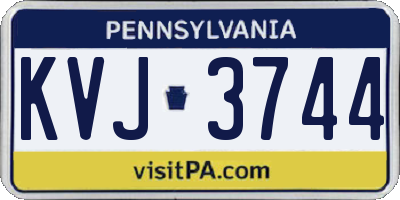 PA license plate KVJ3744