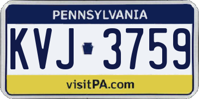 PA license plate KVJ3759
