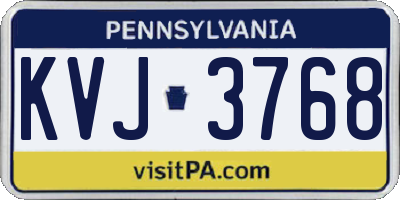 PA license plate KVJ3768
