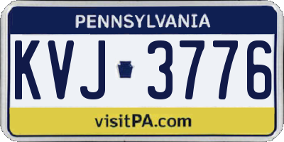 PA license plate KVJ3776