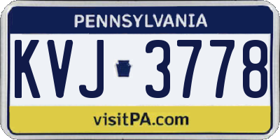 PA license plate KVJ3778