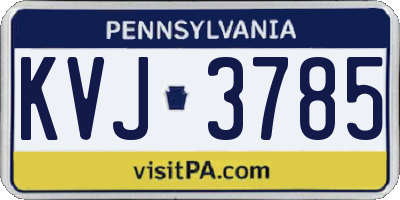 PA license plate KVJ3785