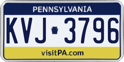 PA license plate KVJ3796