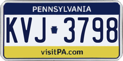 PA license plate KVJ3798