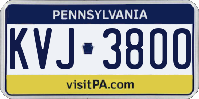 PA license plate KVJ3800