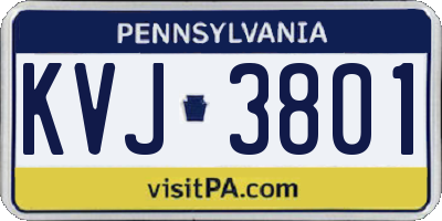 PA license plate KVJ3801