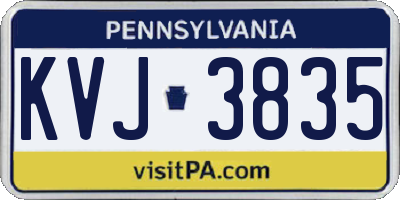 PA license plate KVJ3835