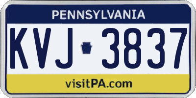 PA license plate KVJ3837