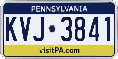 PA license plate KVJ3841