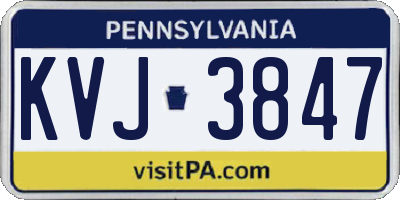 PA license plate KVJ3847