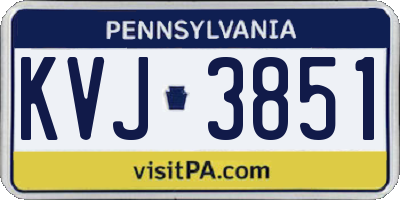PA license plate KVJ3851