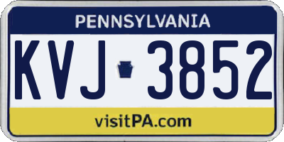 PA license plate KVJ3852