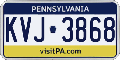 PA license plate KVJ3868