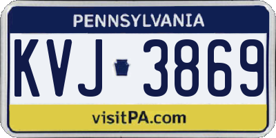 PA license plate KVJ3869