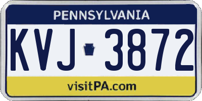 PA license plate KVJ3872