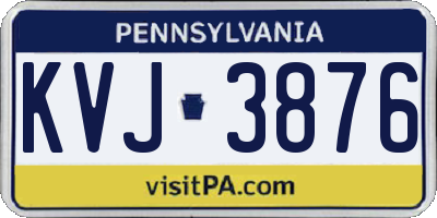 PA license plate KVJ3876