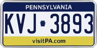 PA license plate KVJ3893