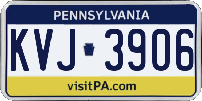 PA license plate KVJ3906