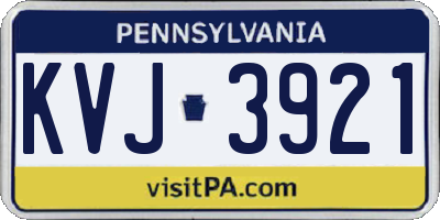 PA license plate KVJ3921