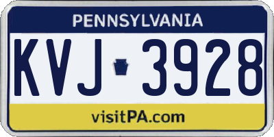 PA license plate KVJ3928
