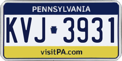 PA license plate KVJ3931