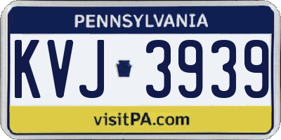 PA license plate KVJ3939