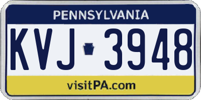 PA license plate KVJ3948