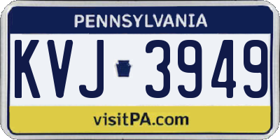 PA license plate KVJ3949
