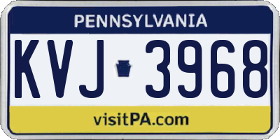 PA license plate KVJ3968