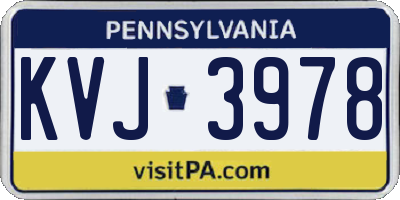 PA license plate KVJ3978