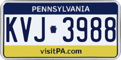 PA license plate KVJ3988
