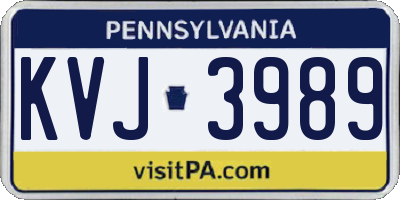 PA license plate KVJ3989