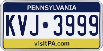 PA license plate KVJ3999