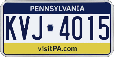 PA license plate KVJ4015