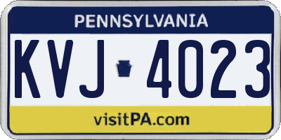 PA license plate KVJ4023