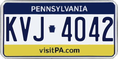 PA license plate KVJ4042