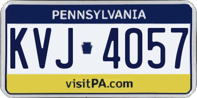PA license plate KVJ4057