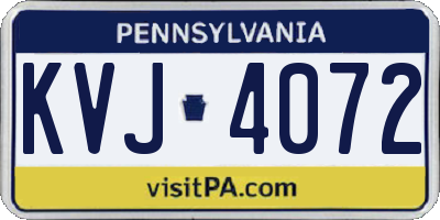 PA license plate KVJ4072