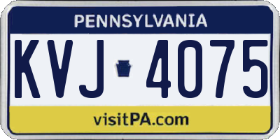 PA license plate KVJ4075