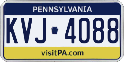 PA license plate KVJ4088