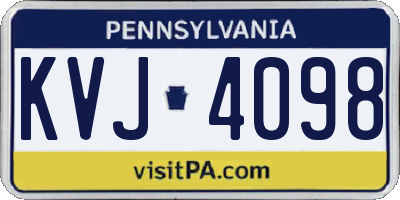 PA license plate KVJ4098