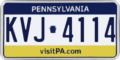 PA license plate KVJ4114