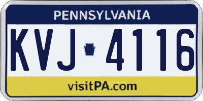 PA license plate KVJ4116