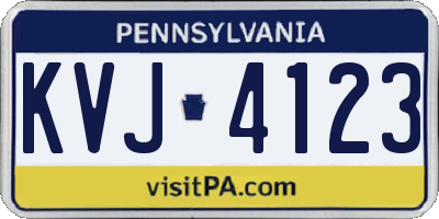 PA license plate KVJ4123