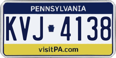 PA license plate KVJ4138