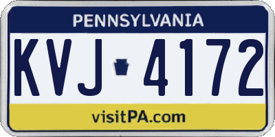 PA license plate KVJ4172