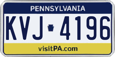 PA license plate KVJ4196