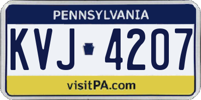 PA license plate KVJ4207