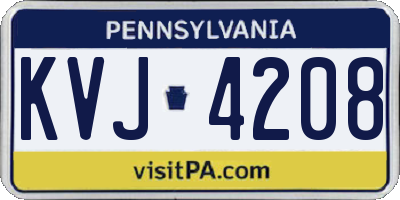 PA license plate KVJ4208